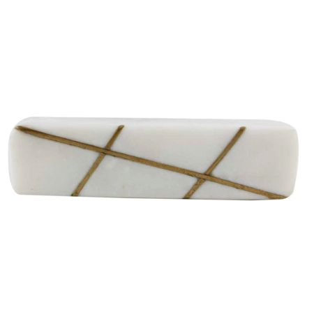 White Square Stone Gold Cross Handles